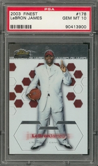 2003/04 Topps Finest #178 LeBron James Rookie Card – PSA GEM MT 10